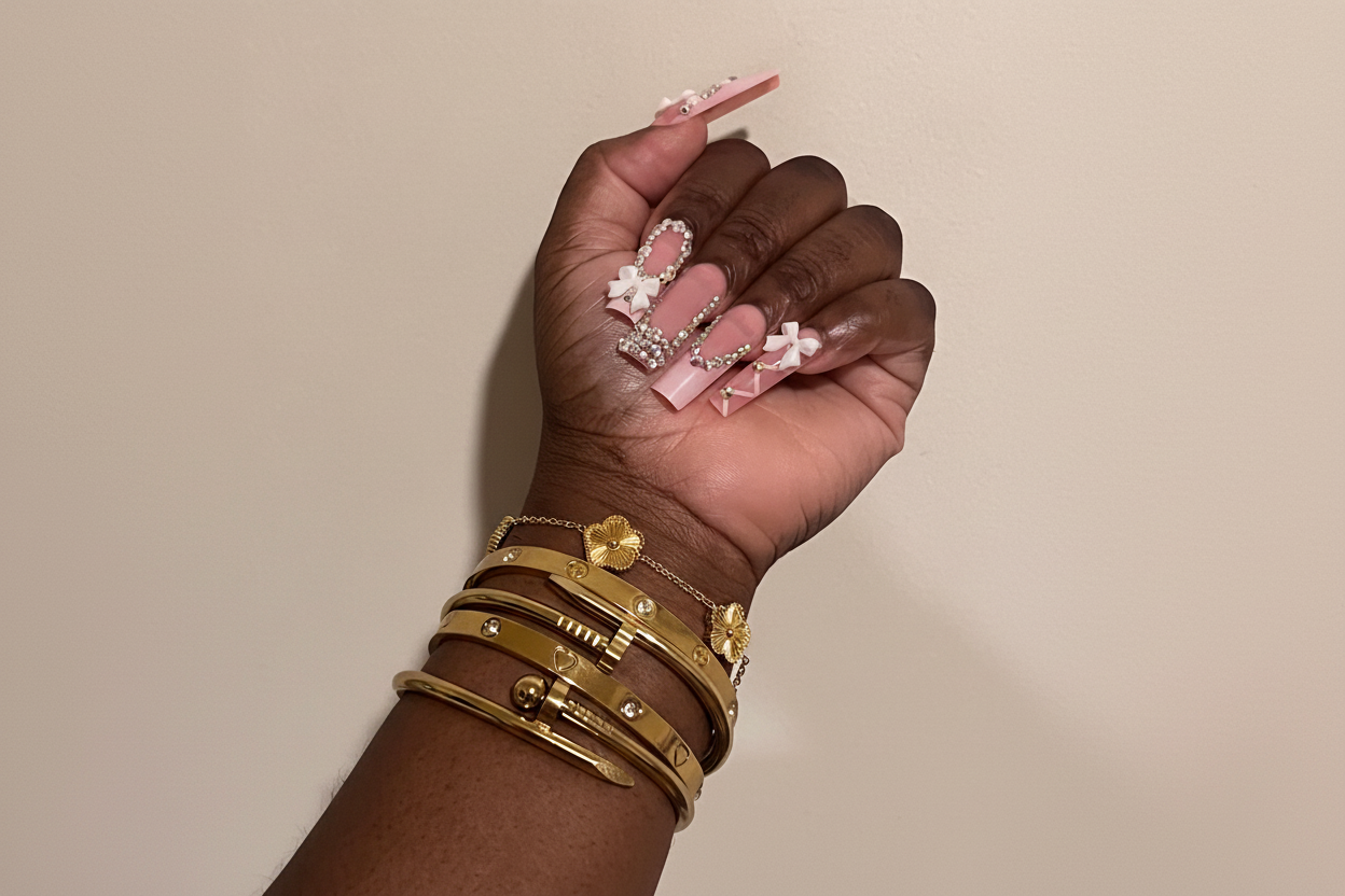 Heart Nail Cuff Bracelet