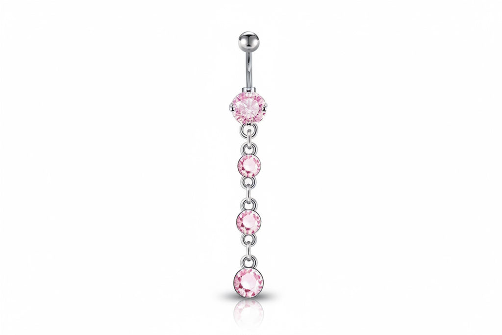 Pink Chain Drip Belly Ring