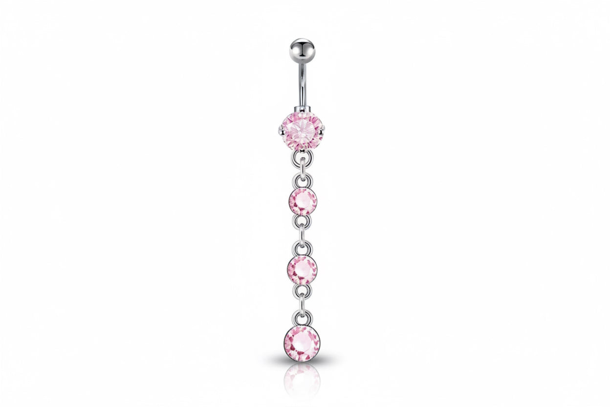Pink Chain Drip Belly Ring