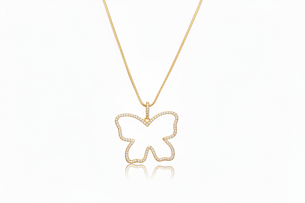 Open Frame Butterfly Necklace