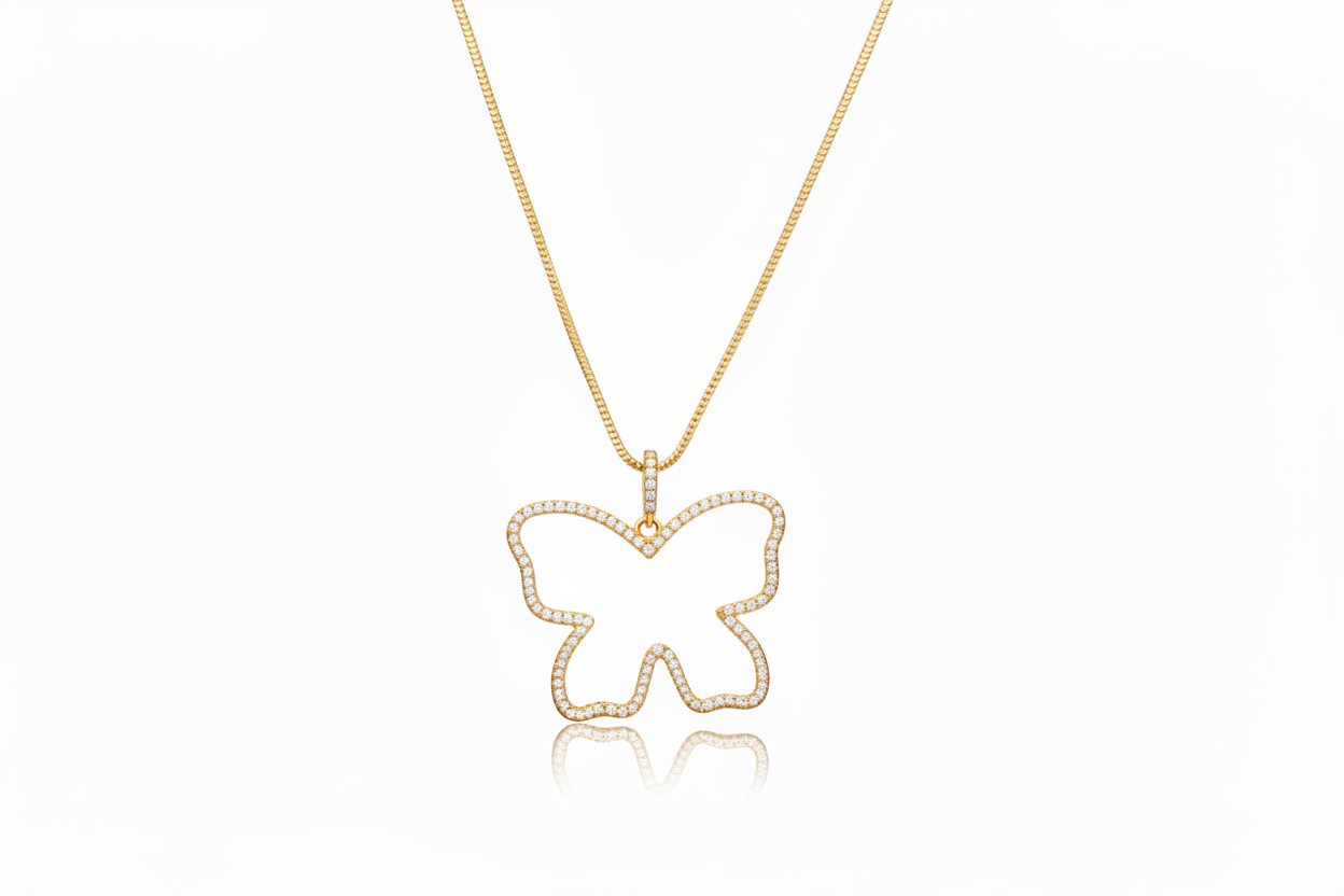 Open Frame Butterfly Necklace