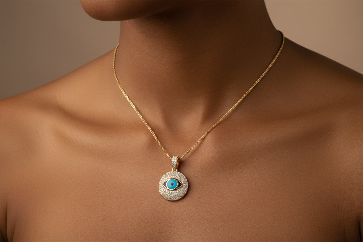 Evil Eye Luxe Disc Necklace