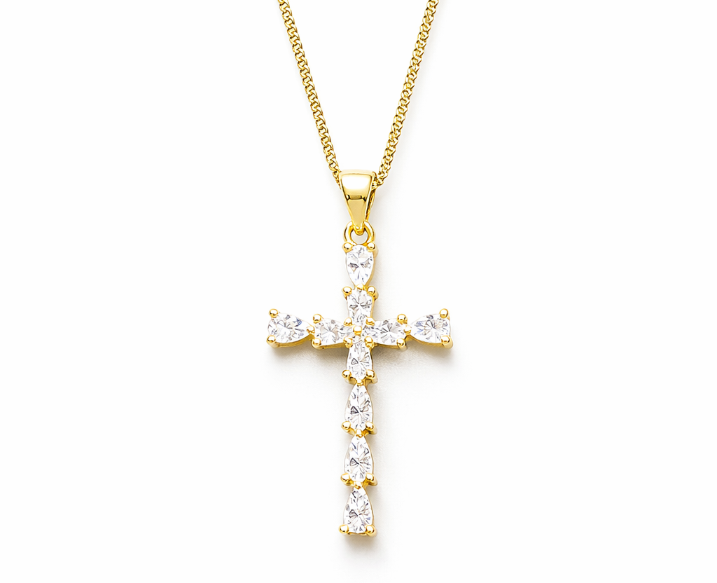 Serenity Drop Cross Necklace