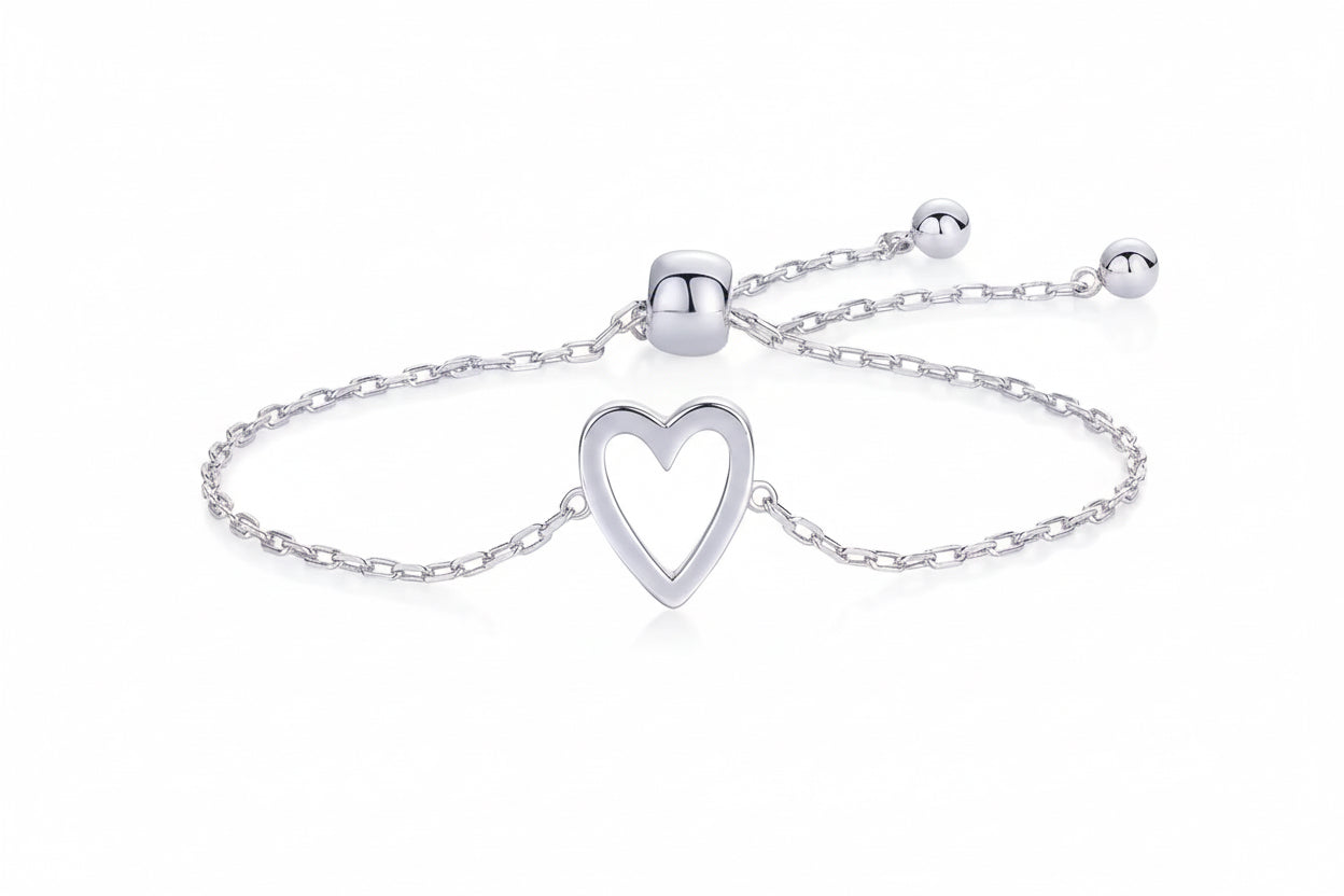 Open Heart Slider Bracelet