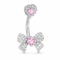 Pink Bow Belly Ring