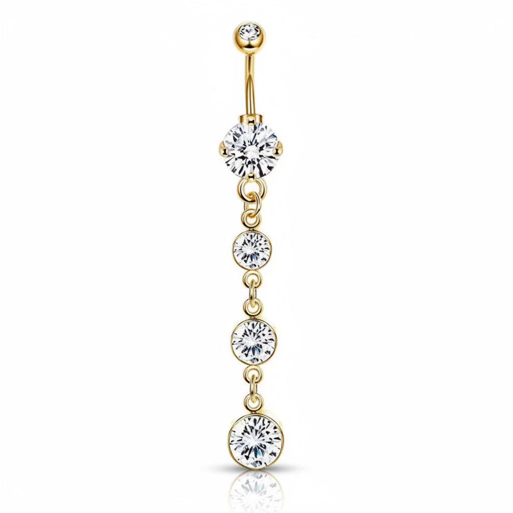 Diamond Chain Drip Belly Ring