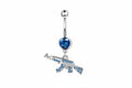Blue Bandit Belly Ring